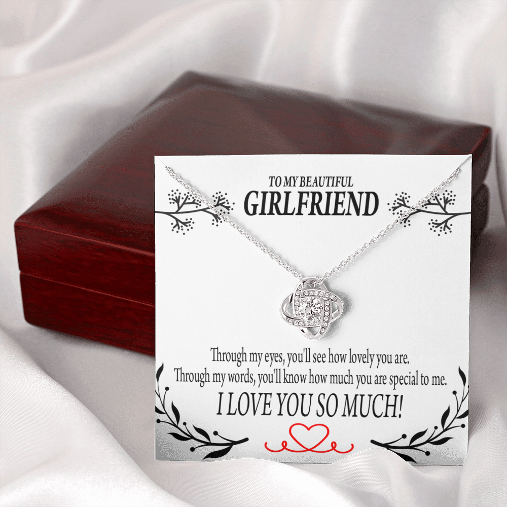 To My Girlfriend Special to Me Infinity Knot Necklace Message Card-Express Your Love Gifts