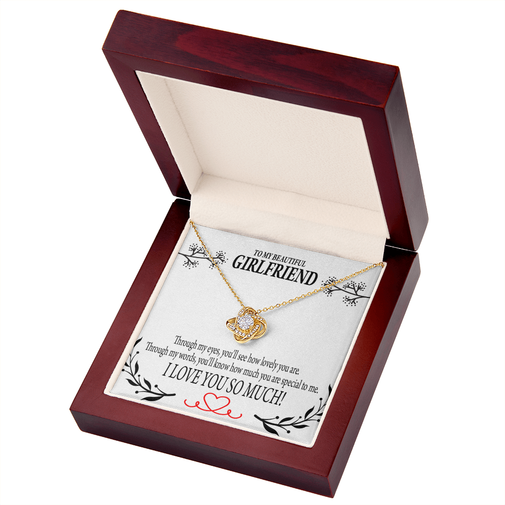 To My Girlfriend Special to Me Infinity Knot Necklace Message Card-Express Your Love Gifts