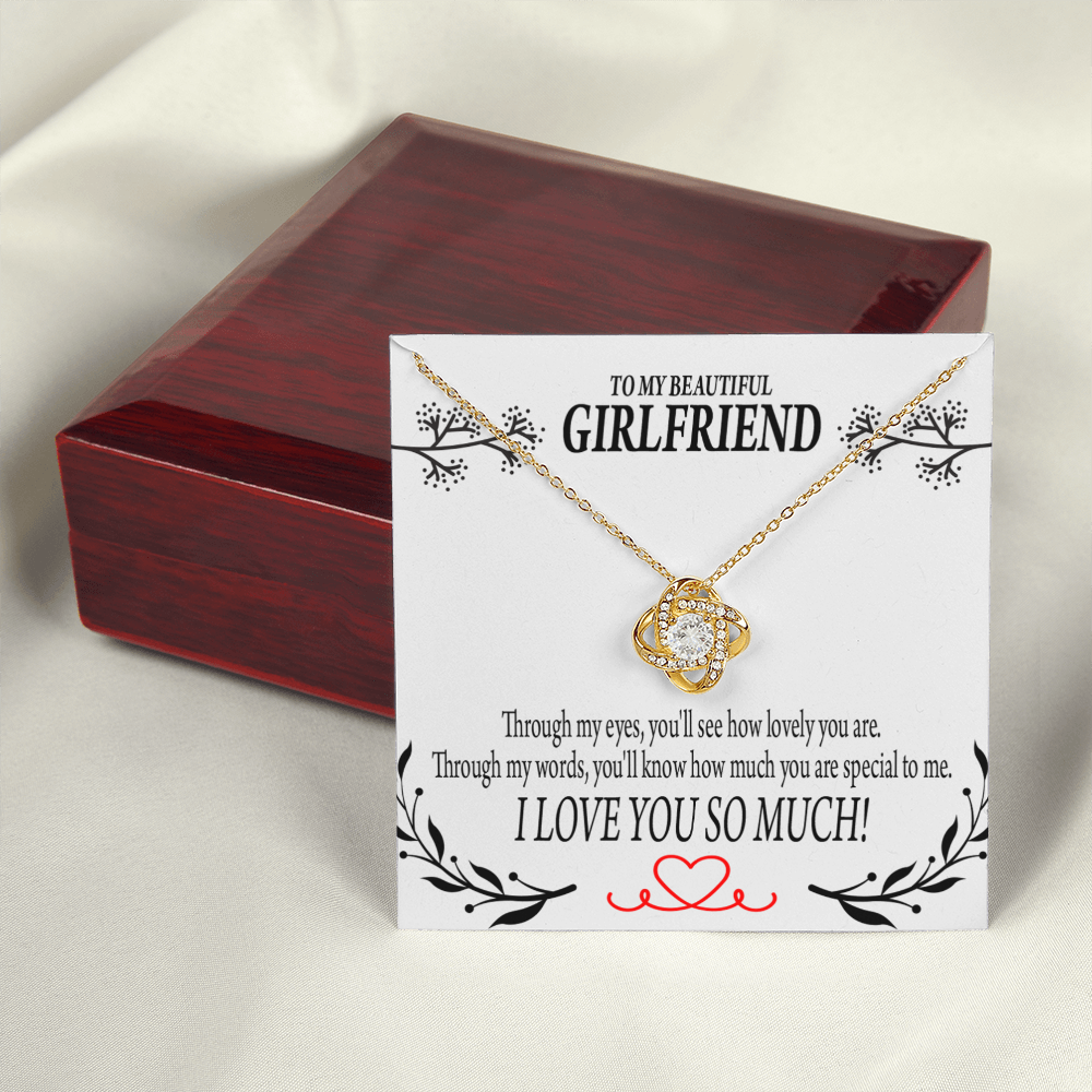 To My Girlfriend Special to Me Infinity Knot Necklace Message Card-Express Your Love Gifts