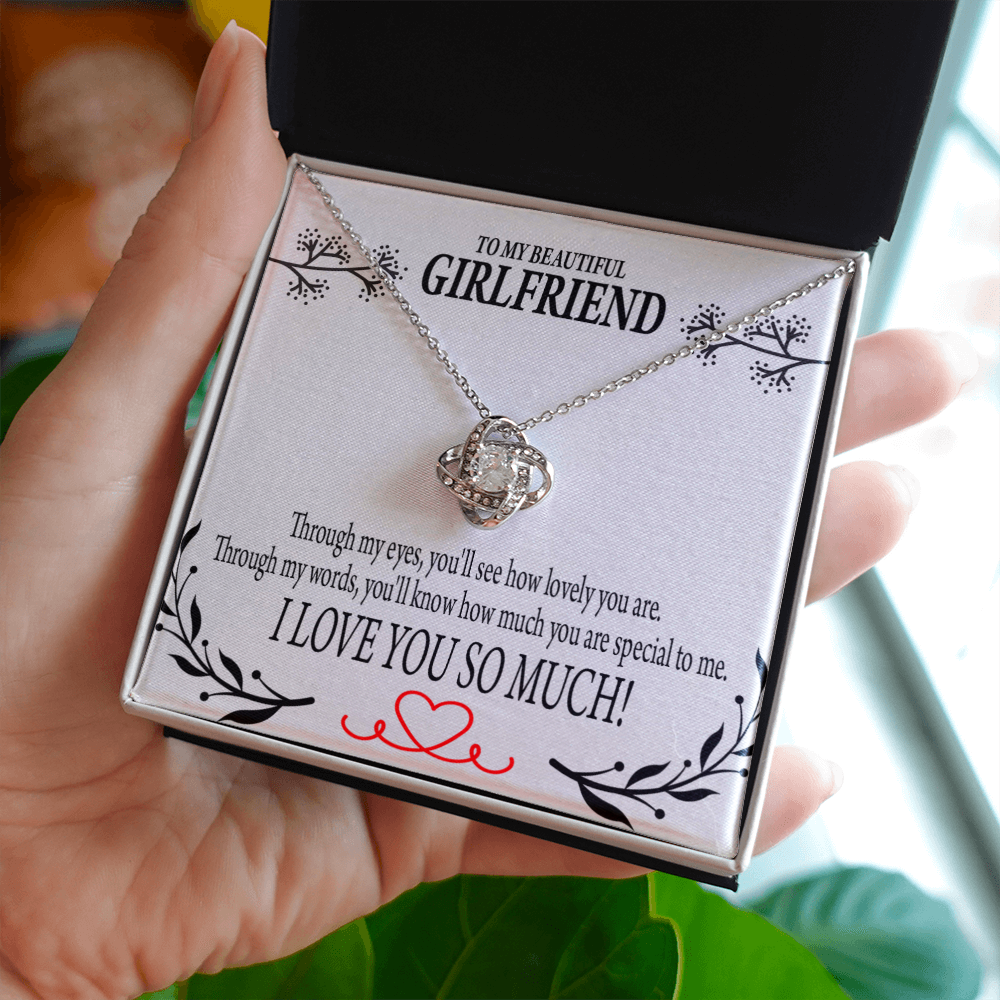 To My Girlfriend Special to Me Infinity Knot Necklace Message Card-Express Your Love Gifts