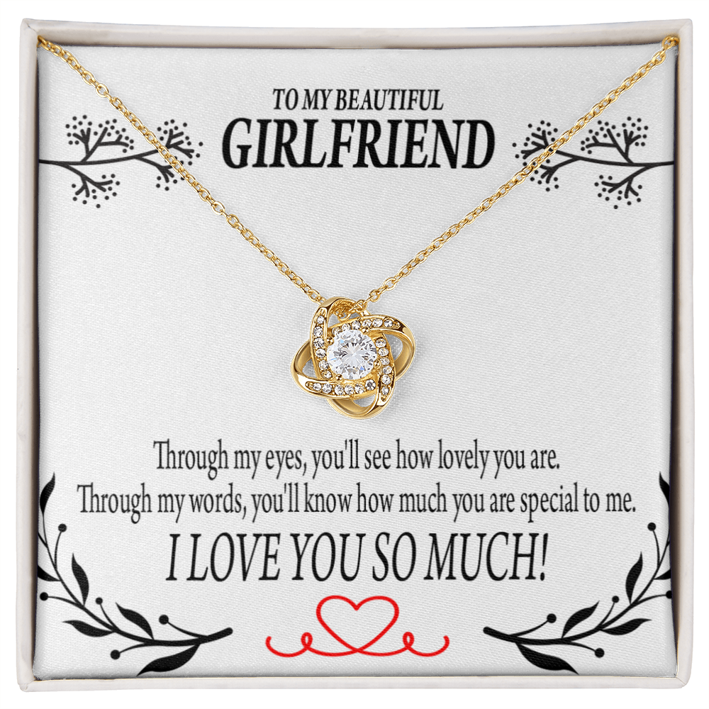 To My Girlfriend Special to Me Infinity Knot Necklace Message Card-Express Your Love Gifts