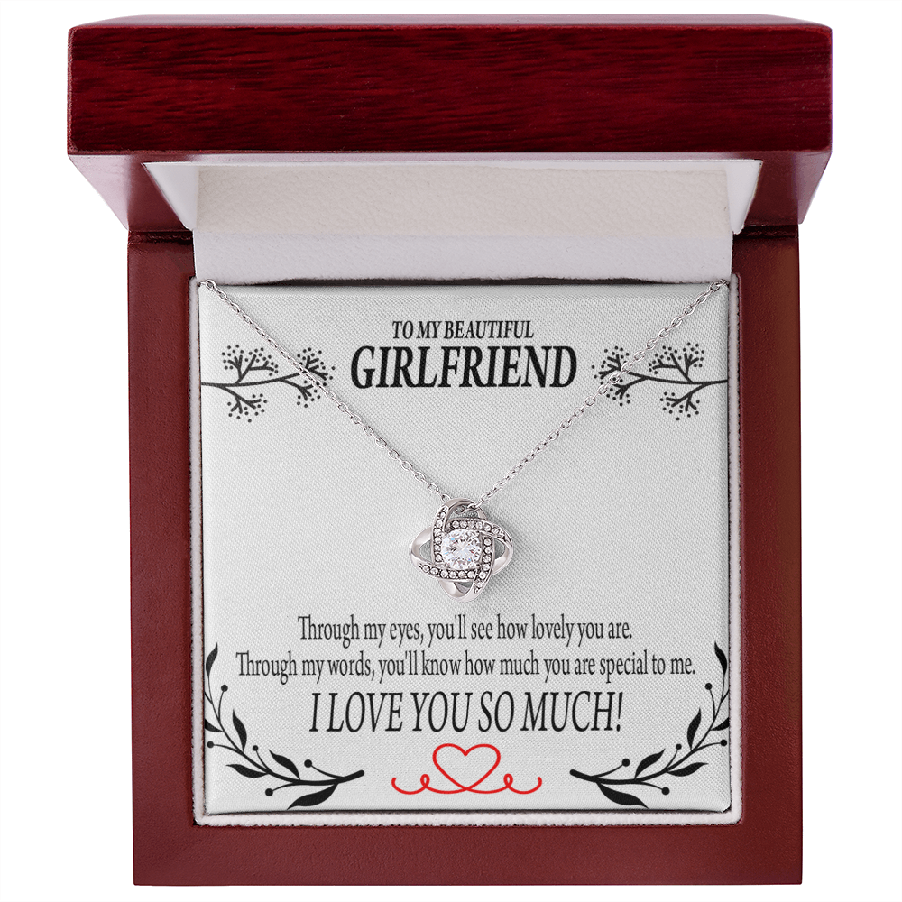 To My Girlfriend Special to Me Infinity Knot Necklace Message Card-Express Your Love Gifts