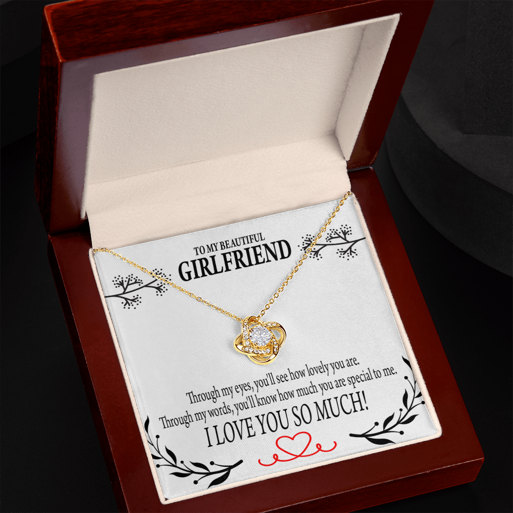 To My Girlfriend Special to Me Infinity Knot Necklace Message Card-Express Your Love Gifts