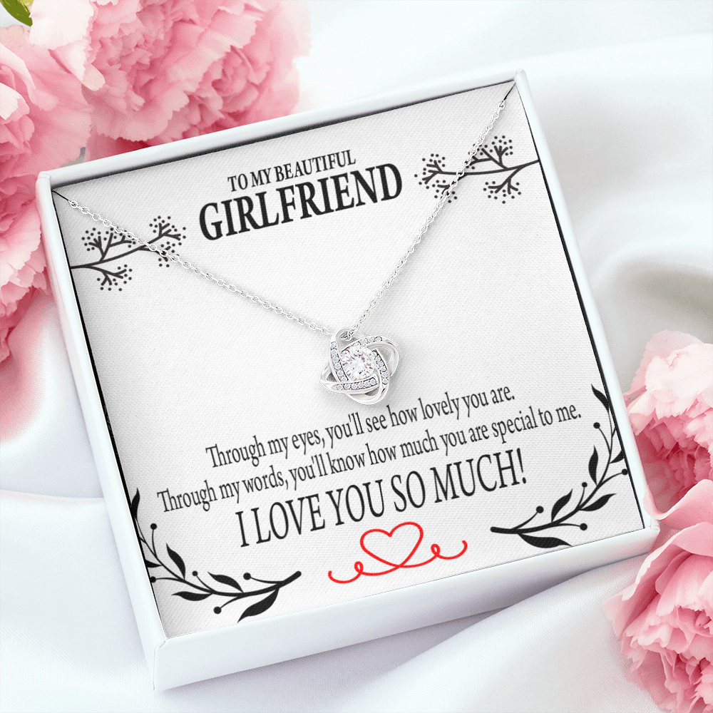 To My Girlfriend Special to Me Infinity Knot Necklace Message Card-Express Your Love Gifts