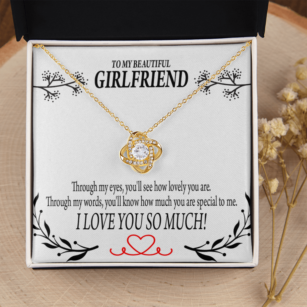 To My Girlfriend Special to Me Infinity Knot Necklace Message Card-Express Your Love Gifts