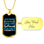 To My Girlfriend Super Cool Girlfriend Blue Necklace Stainless Steel or 18k Gold Dog Tag 24" Chain-Express Your Love Gifts