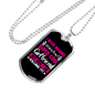 To My Girlfriend Super Cool Girlfriend Pink Necklace Stainless Steel or 18k Gold Dog Tag 24" Chain-Express Your Love Gifts