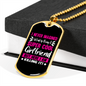 To My Girlfriend Super Cool Girlfriend Pink Necklace Stainless Steel or 18k Gold Dog Tag 24" Chain-Express Your Love Gifts