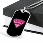 To My Girlfriend Super Girlfriend Pink Necklace Stainless Steel or 18k Gold Dog Tag 24" Chain-Express Your Love Gifts