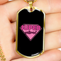 To My Girlfriend Super Girlfriend Pink Necklace Stainless Steel or 18k Gold Dog Tag 24" Chain-Express Your Love Gifts