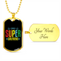 To My Girlfriend Super Girlfriend Yellow Necklace Stainless Steel or 18k Gold Dog Tag 24" Chain-Express Your Love Gifts