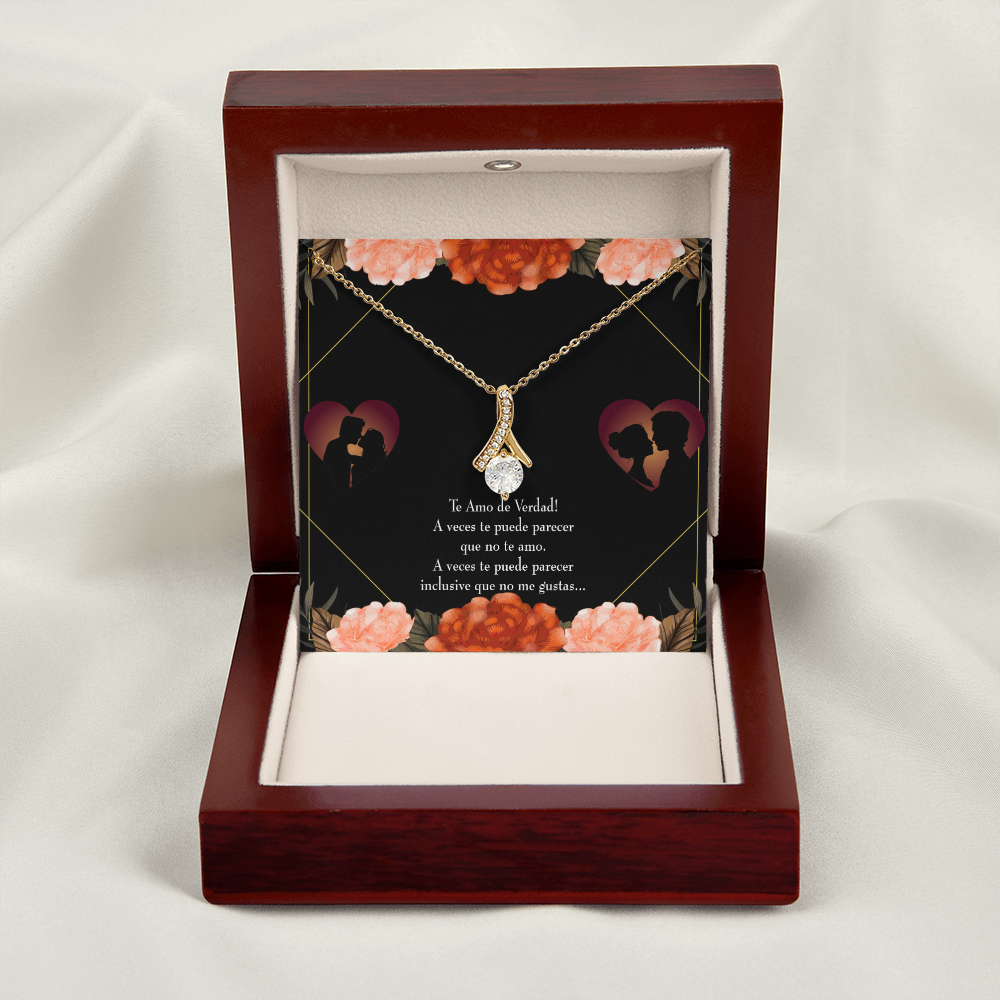 To My Girlfriend Te Amo Alluring Ribbon Necklace Message Card-Express Your Love Gifts