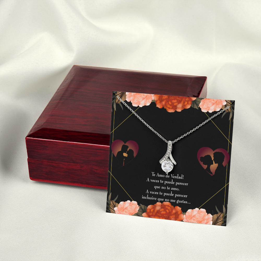 To My Girlfriend Te Amo Alluring Ribbon Necklace Message Card-Express Your Love Gifts