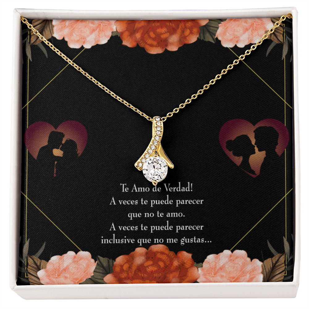 To My Girlfriend Te Amo Alluring Ribbon Necklace Message Card-Express Your Love Gifts