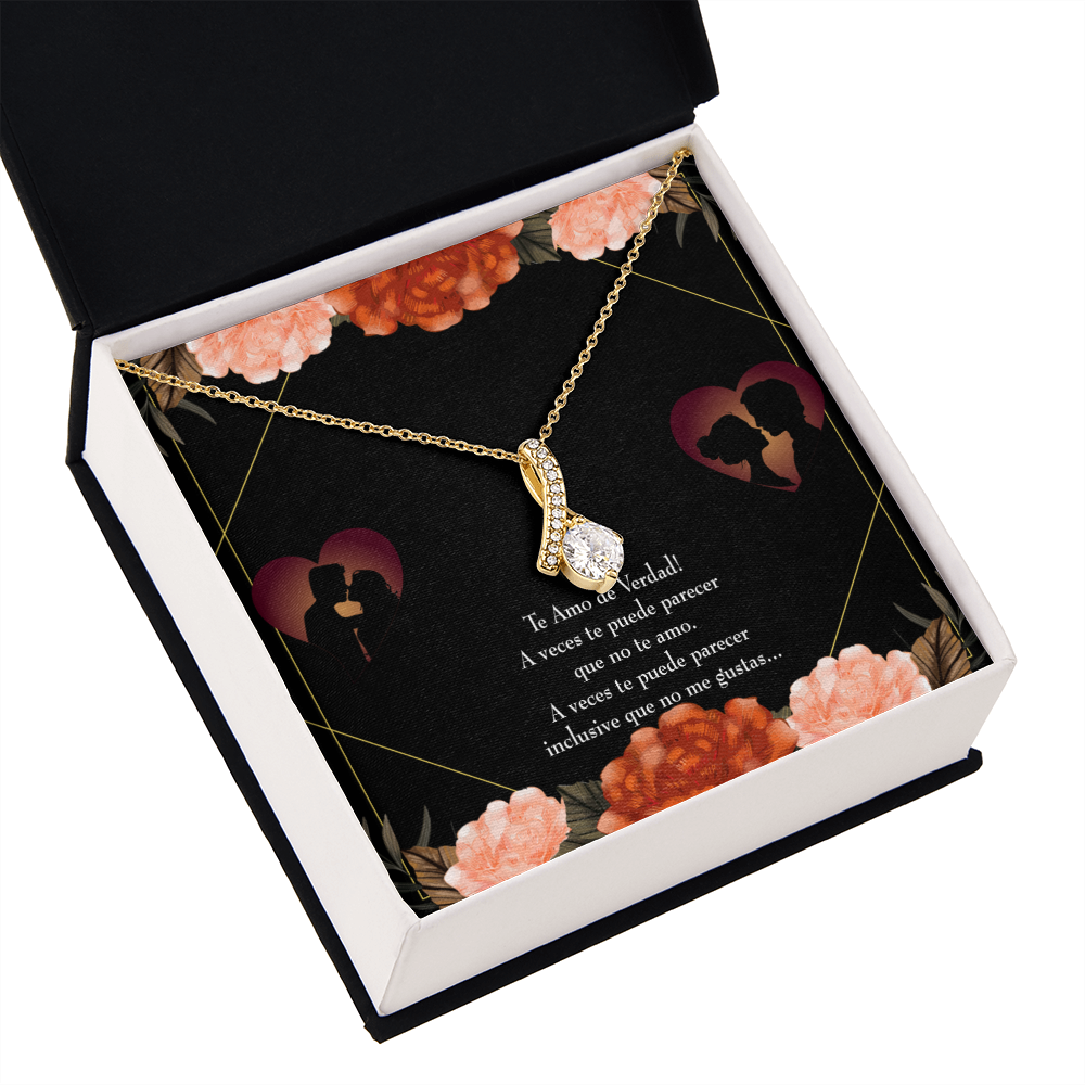To My Girlfriend Te Amo Alluring Ribbon Necklace Message Card-Express Your Love Gifts