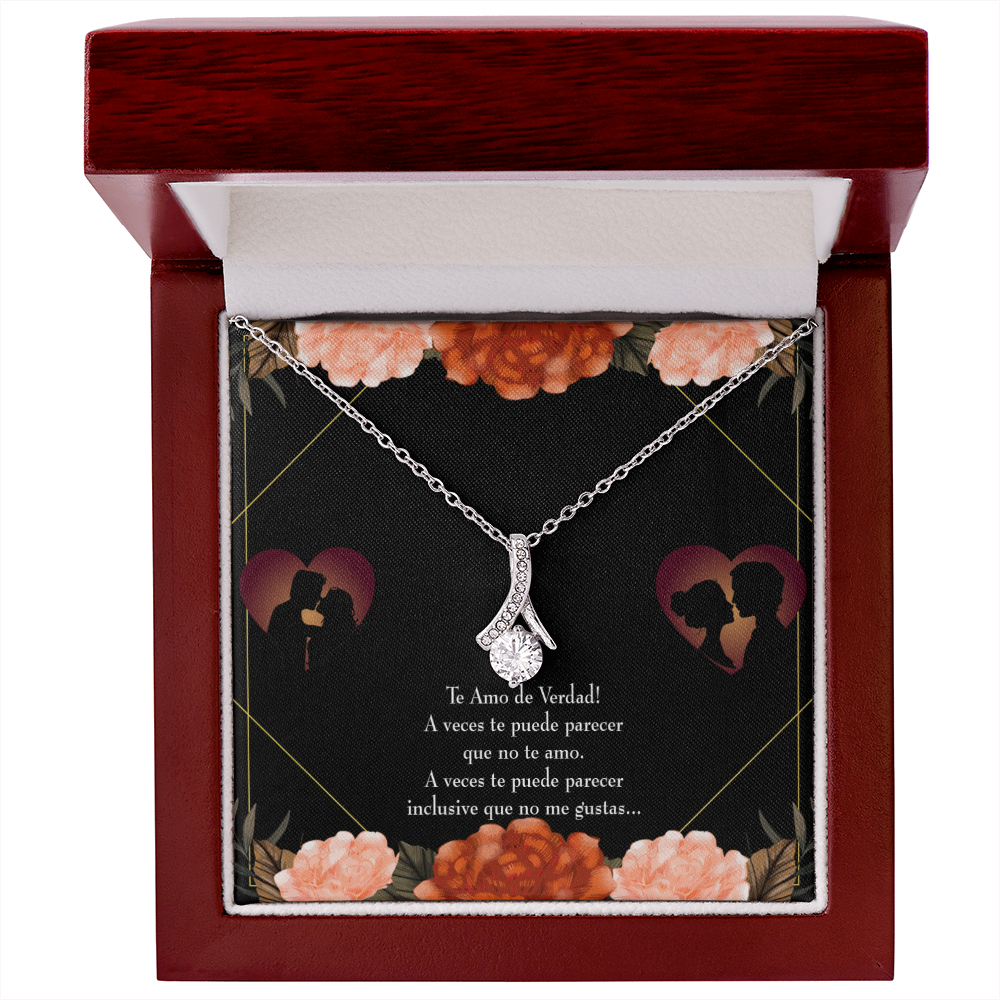 To My Girlfriend Te Amo Alluring Ribbon Necklace Message Card-Express Your Love Gifts