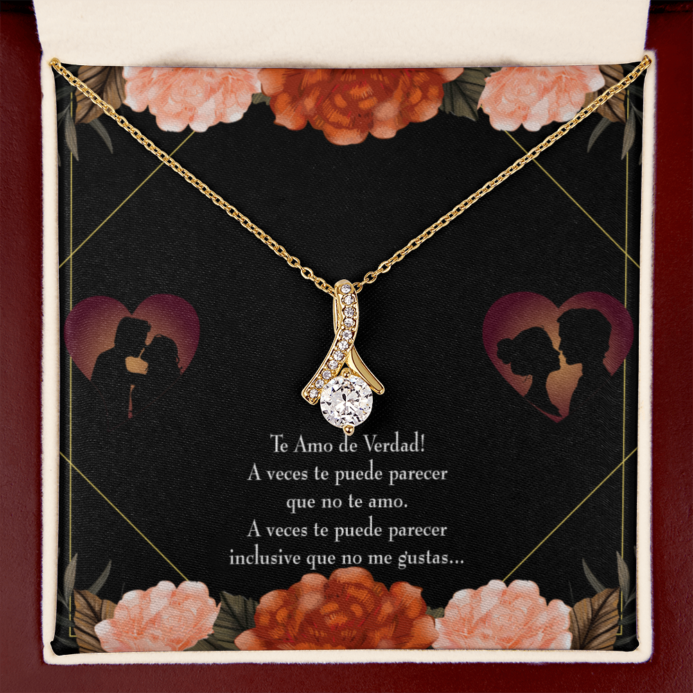 To My Girlfriend Te Amo Alluring Ribbon Necklace Message Card-Express Your Love Gifts