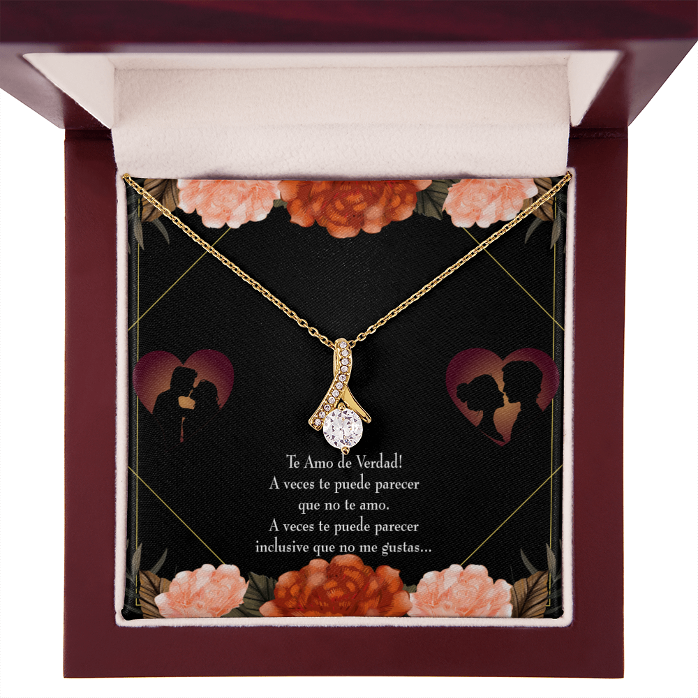 To My Girlfriend Te Amo Alluring Ribbon Necklace Message Card-Express Your Love Gifts
