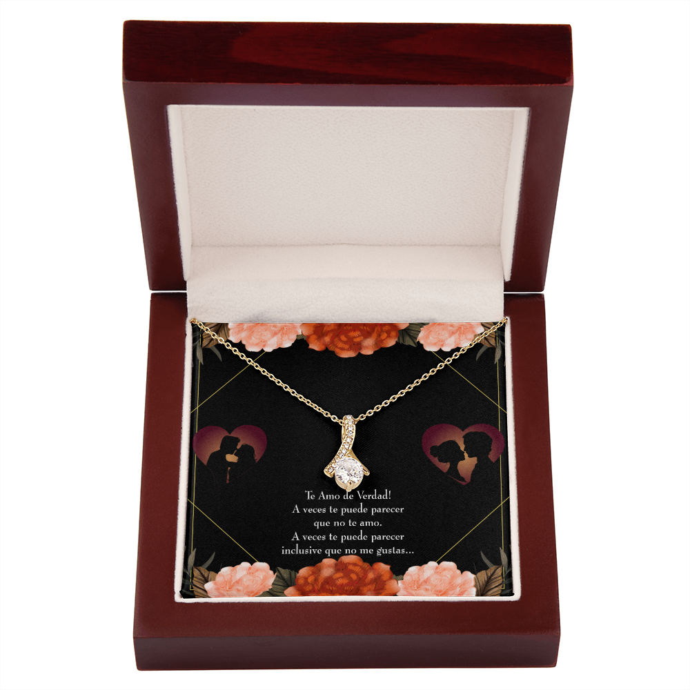 To My Girlfriend Te Amo Alluring Ribbon Necklace Message Card-Express Your Love Gifts