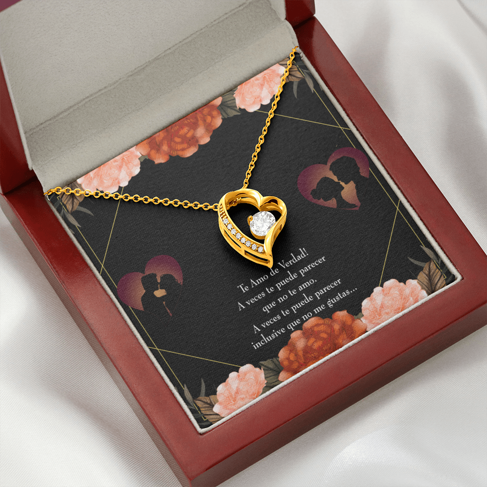 To My Girlfriend Te Amo Forever Necklace w Message Card-Express Your Love Gifts