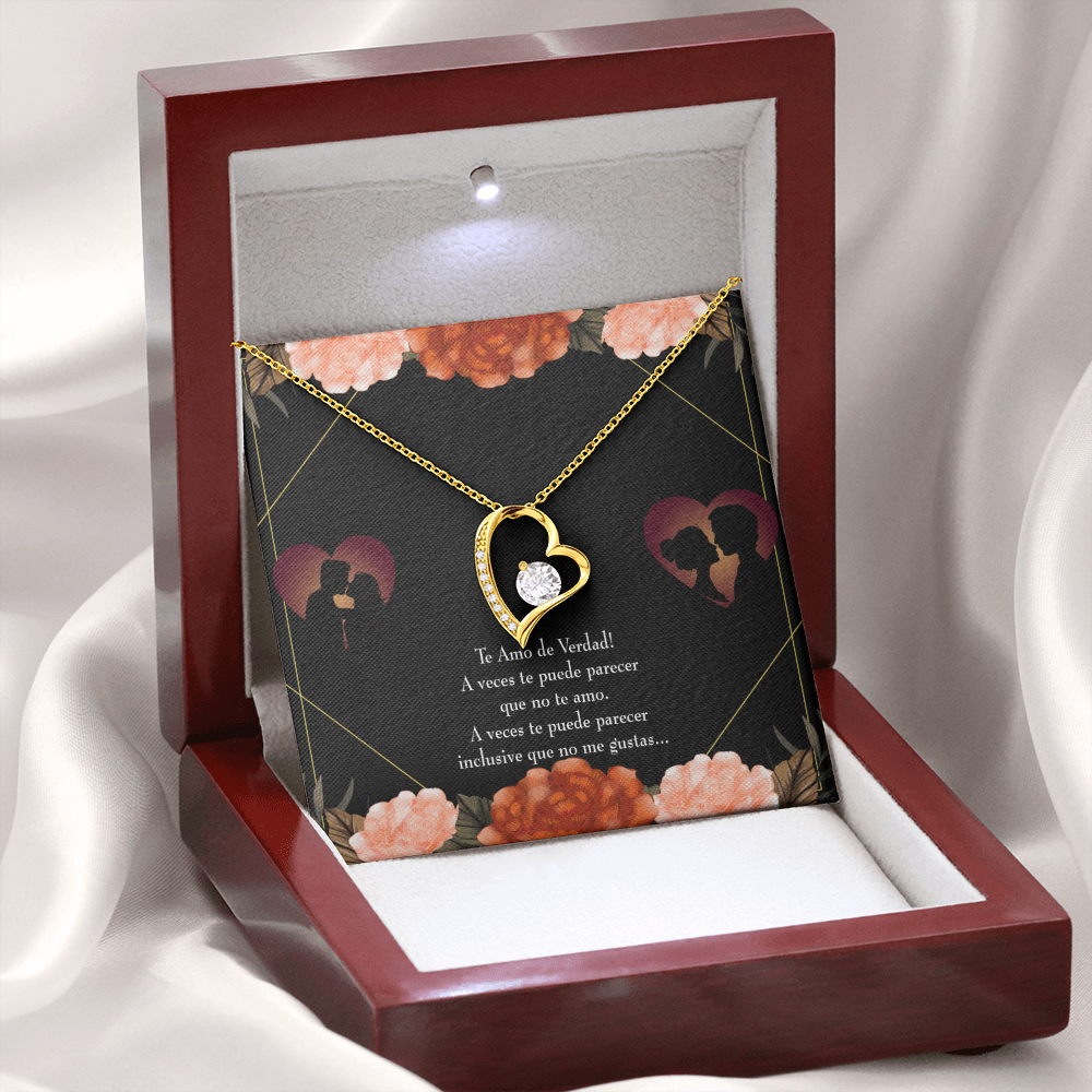 To My Girlfriend Te Amo Forever Necklace w Message Card-Express Your Love Gifts