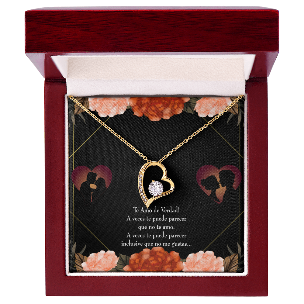 To My Girlfriend Te Amo Forever Necklace w Message Card-Express Your Love Gifts