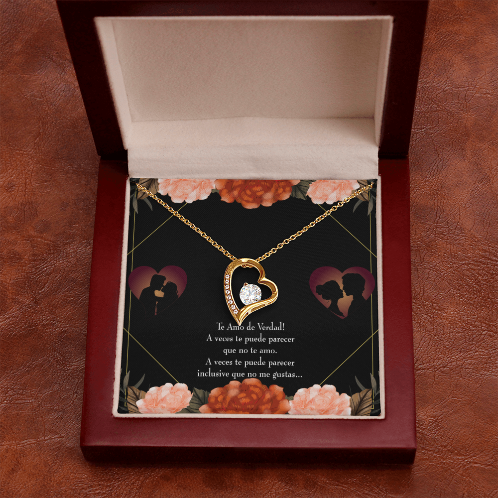 To My Girlfriend Te Amo Forever Necklace w Message Card-Express Your Love Gifts