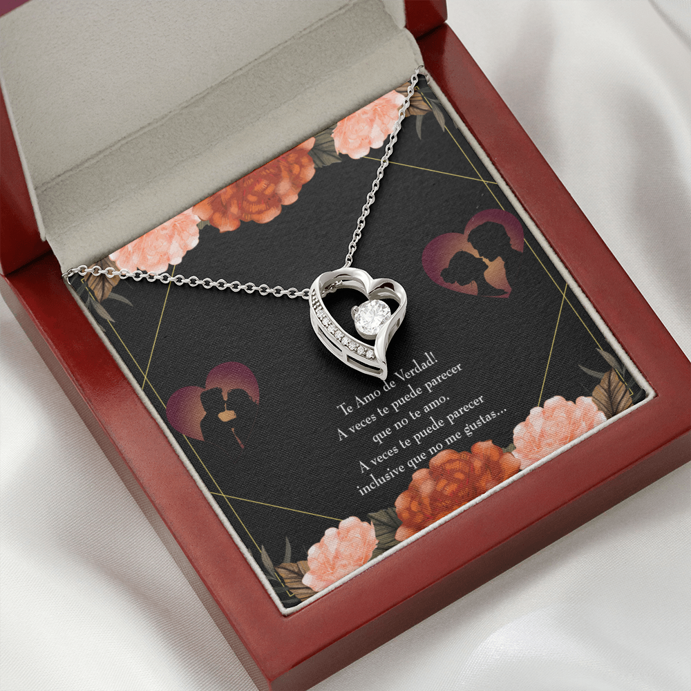 To My Girlfriend Te Amo Forever Necklace w Message Card-Express Your Love Gifts