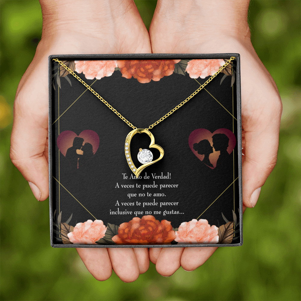 To My Girlfriend Te Amo Forever Necklace w Message Card-Express Your Love Gifts