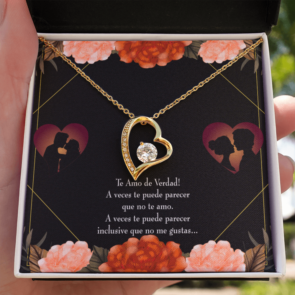 To My Girlfriend Te Amo Forever Necklace w Message Card-Express Your Love Gifts
