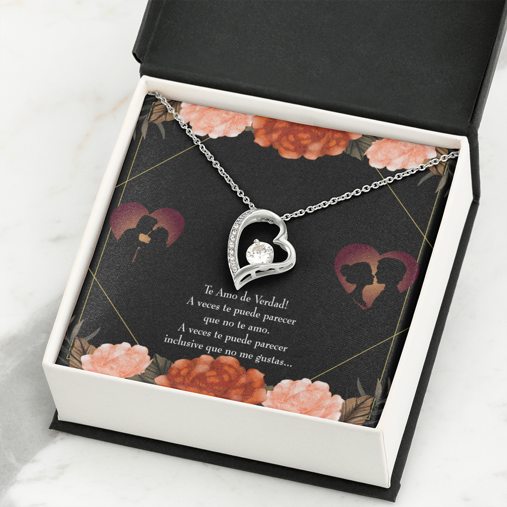 To My Girlfriend Te Amo Forever Necklace w Message Card-Express Your Love Gifts