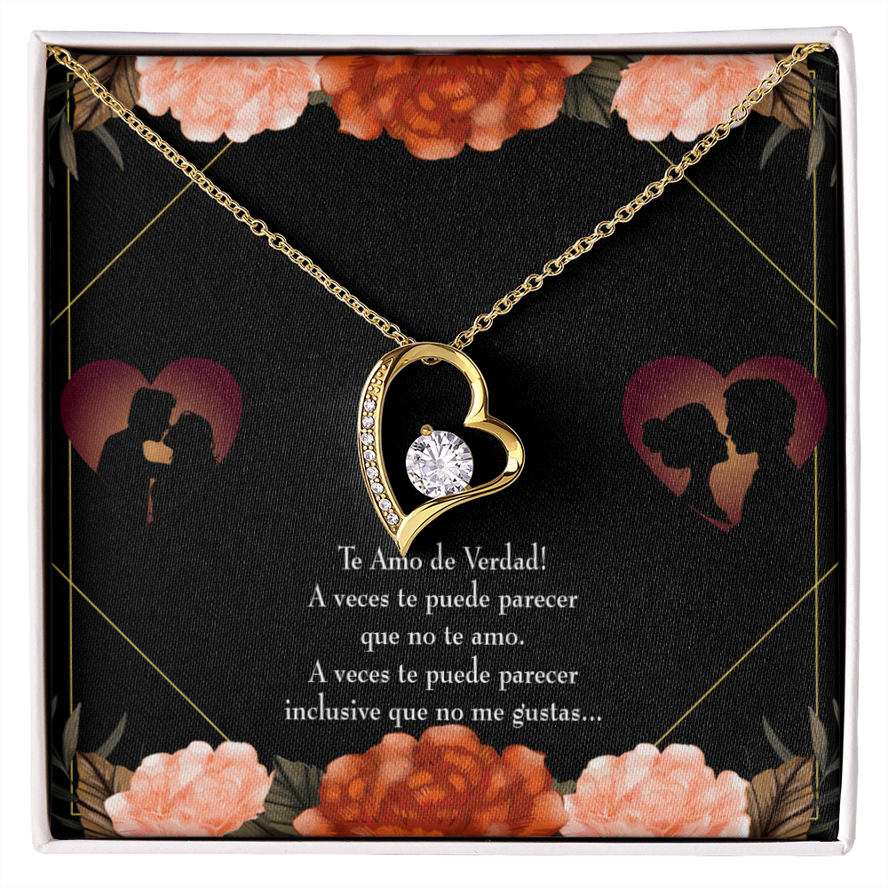 To My Girlfriend Te Amo Forever Necklace w Message Card-Express Your Love Gifts