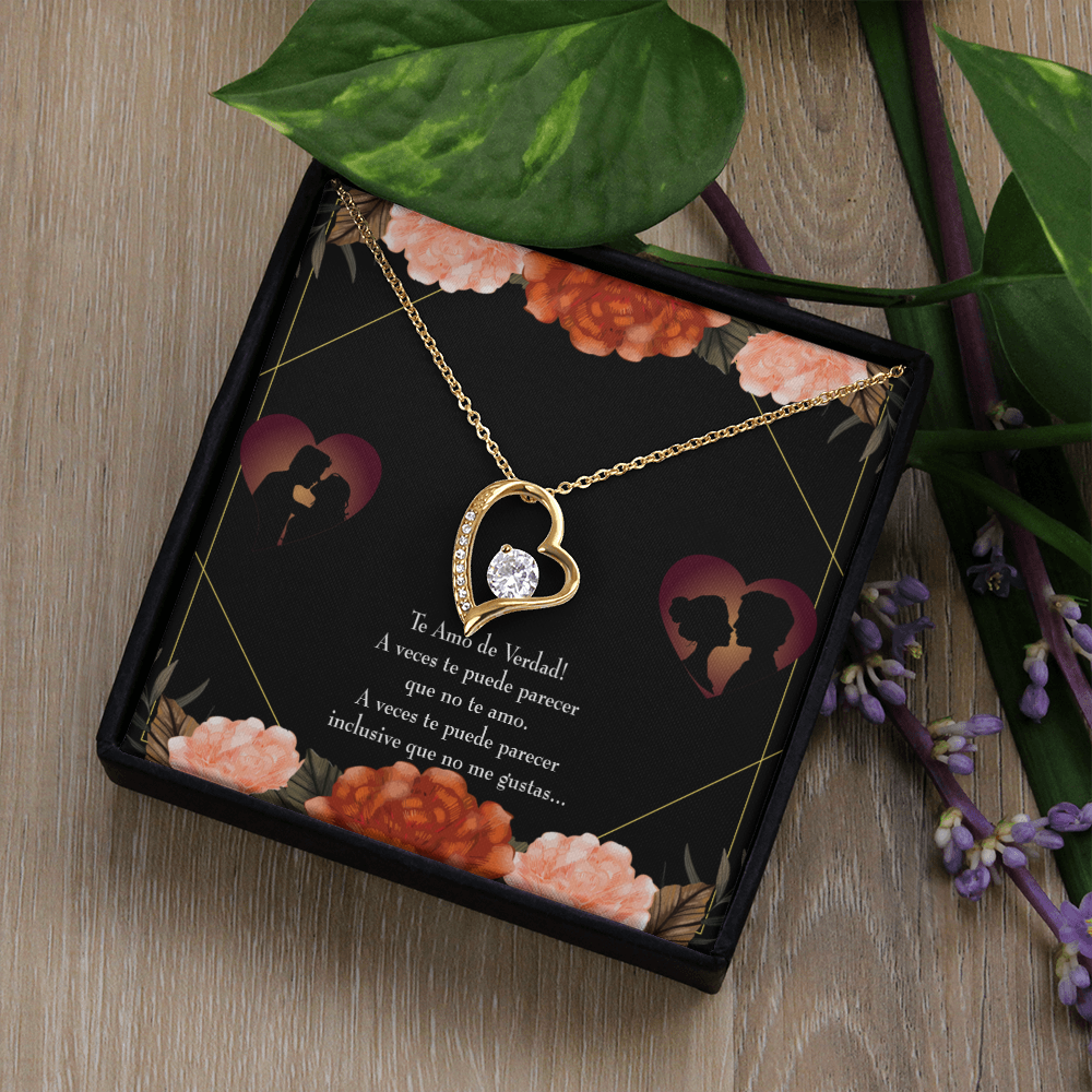 To My Girlfriend Te Amo Forever Necklace w Message Card-Express Your Love Gifts