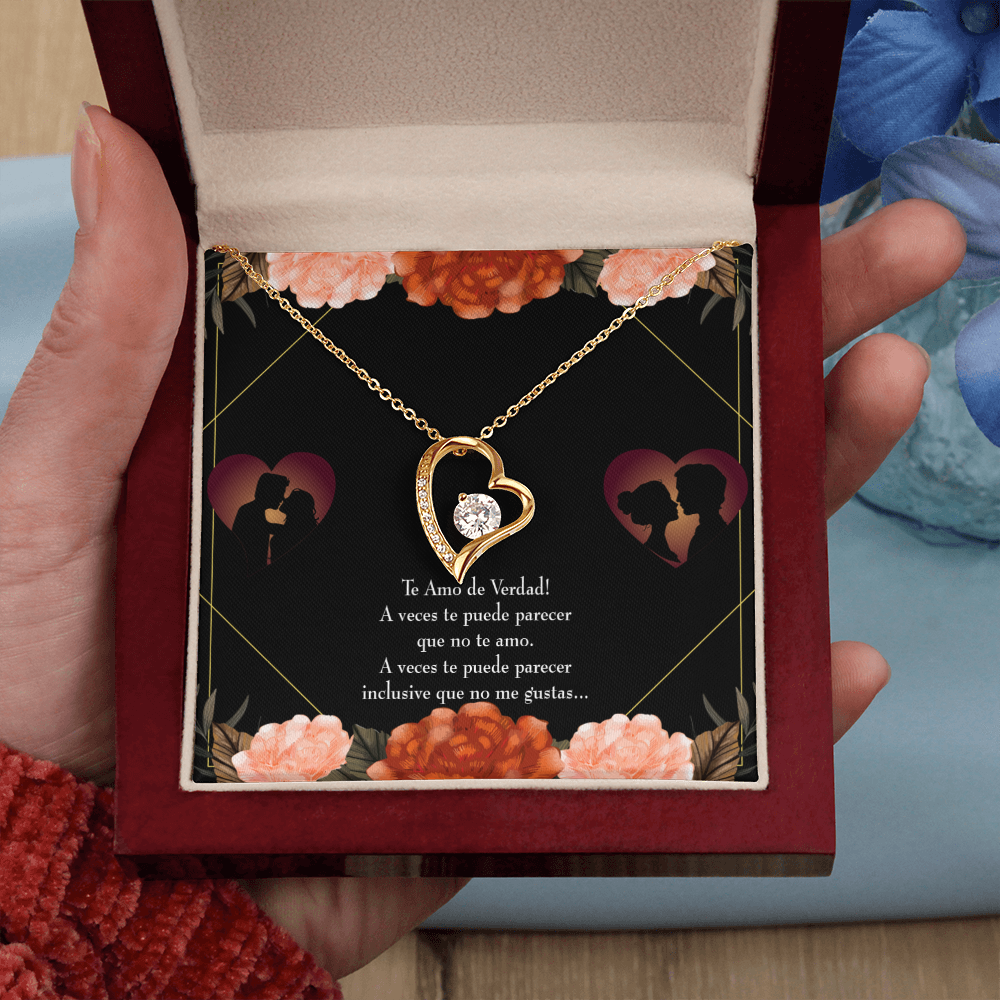 To My Girlfriend Te Amo Forever Necklace w Message Card-Express Your Love Gifts