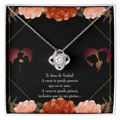 To My Girlfriend Te Amo Infinity Knot Necklace Message Card-Express Your Love Gifts