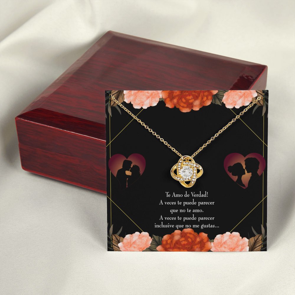 To My Girlfriend Te Amo Infinity Knot Necklace Message Card-Express Your Love Gifts