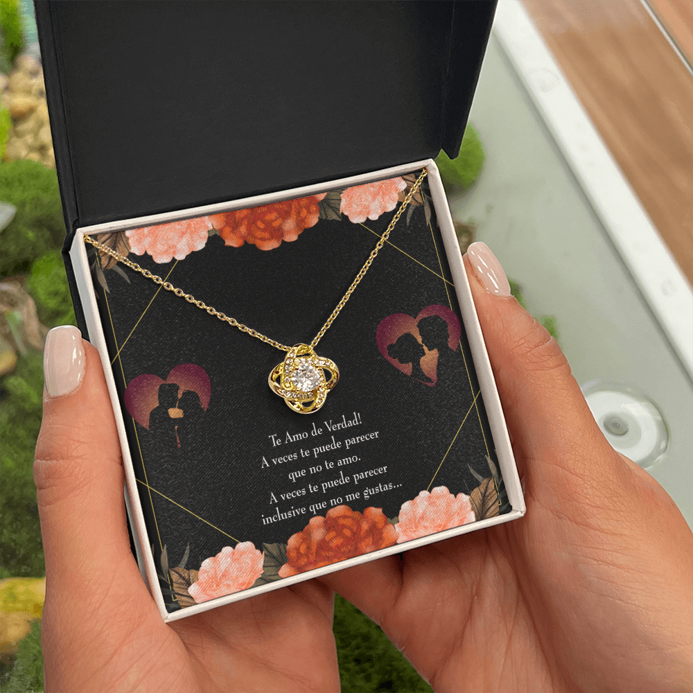 To My Girlfriend Te Amo Infinity Knot Necklace Message Card-Express Your Love Gifts