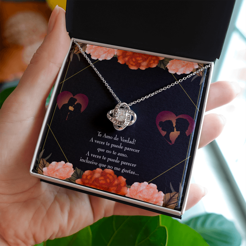 To My Girlfriend Te Amo Infinity Knot Necklace Message Card-Express Your Love Gifts