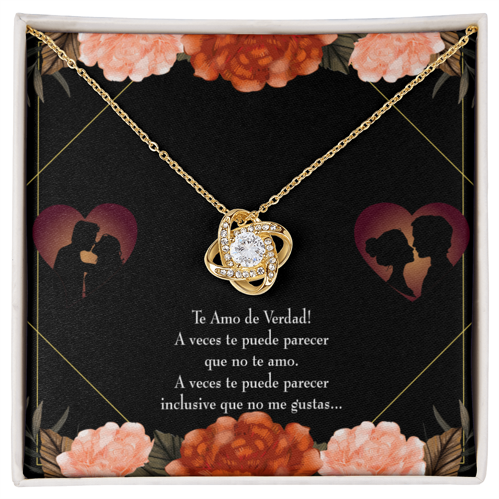 To My Girlfriend Te Amo Infinity Knot Necklace Message Card-Express Your Love Gifts
