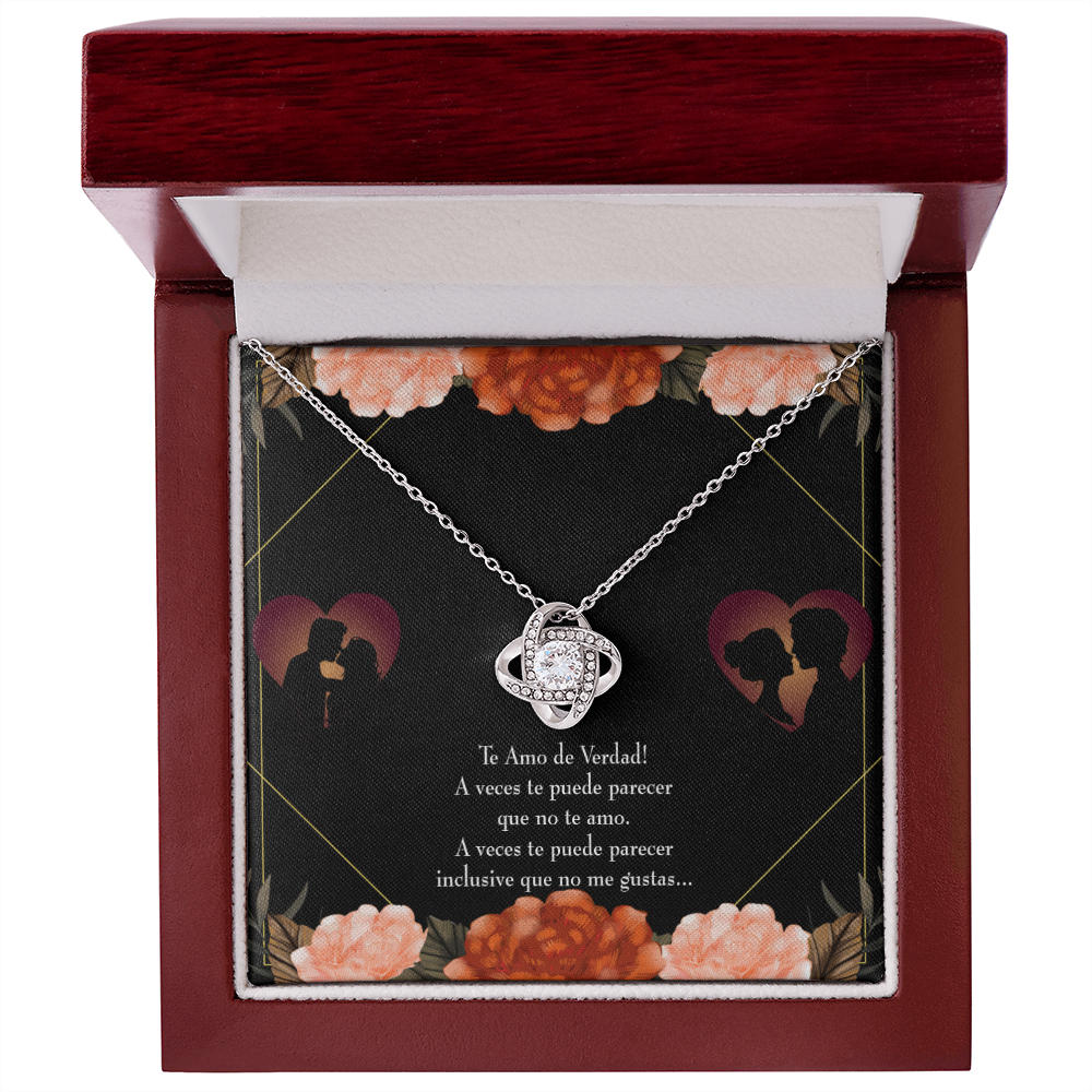 To My Girlfriend Te Amo Infinity Knot Necklace Message Card-Express Your Love Gifts