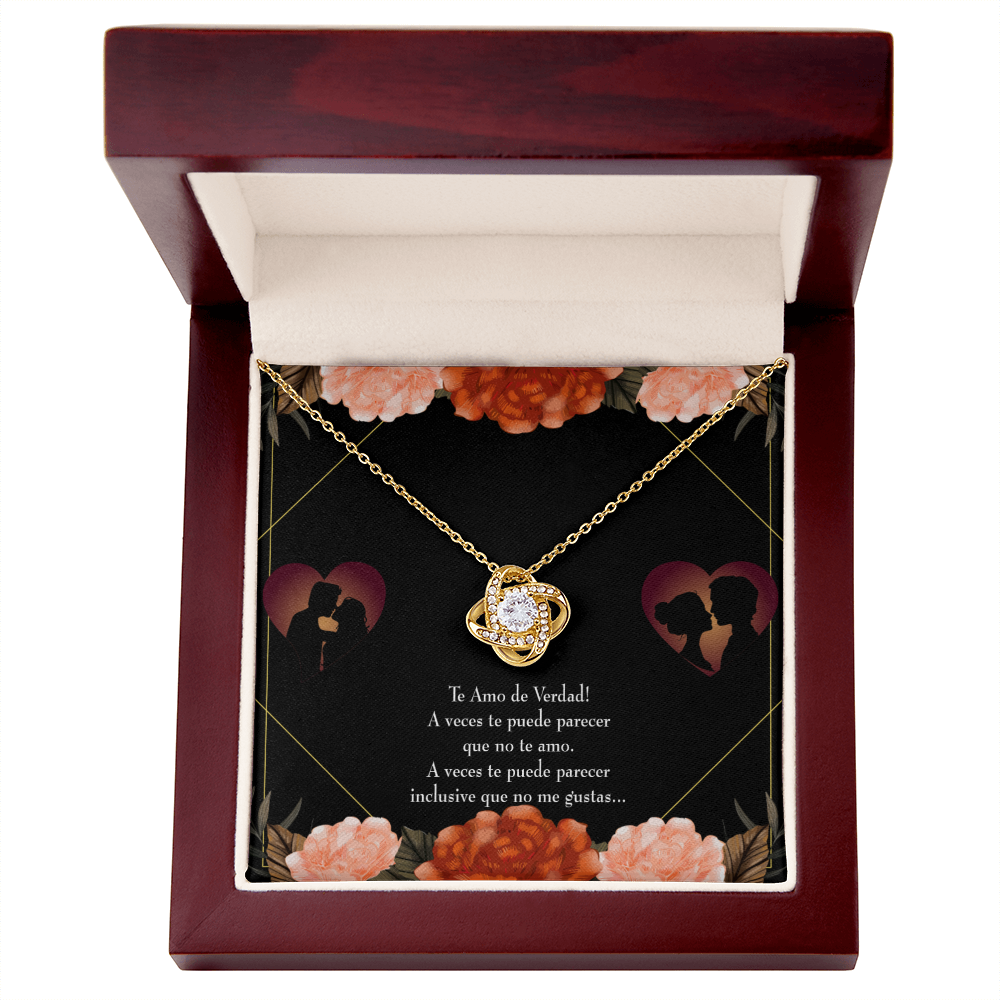 To My Girlfriend Te Amo Infinity Knot Necklace Message Card-Express Your Love Gifts