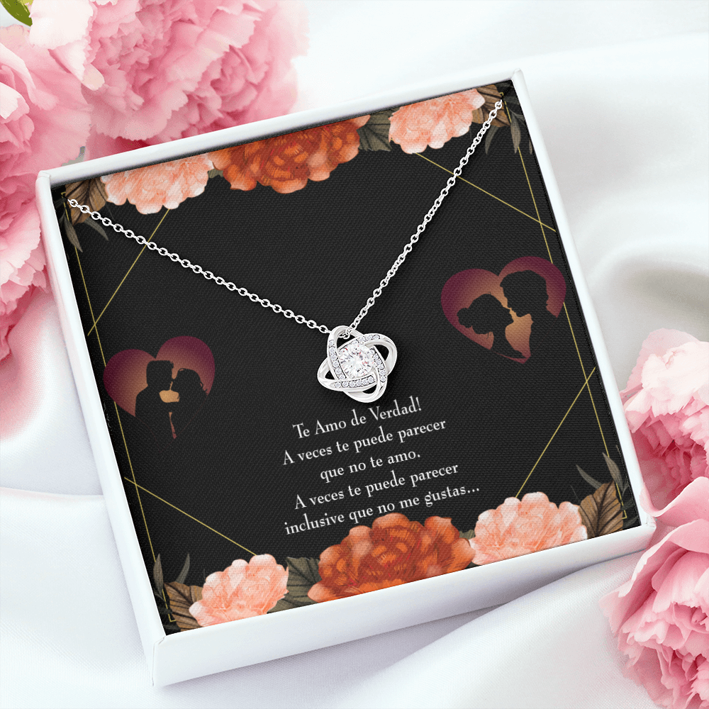 To My Girlfriend Te Amo Infinity Knot Necklace Message Card-Express Your Love Gifts