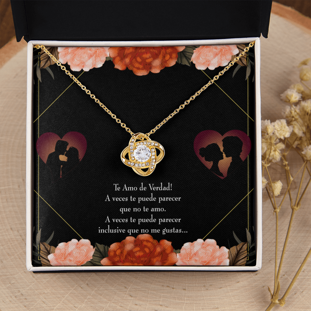 To My Girlfriend Te Amo Infinity Knot Necklace Message Card-Express Your Love Gifts