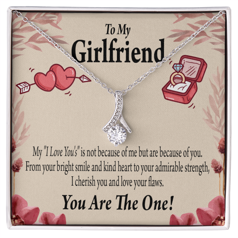 To My Girlfriend The One Alluring Ribbon Necklace Message Card-Express Your Love Gifts