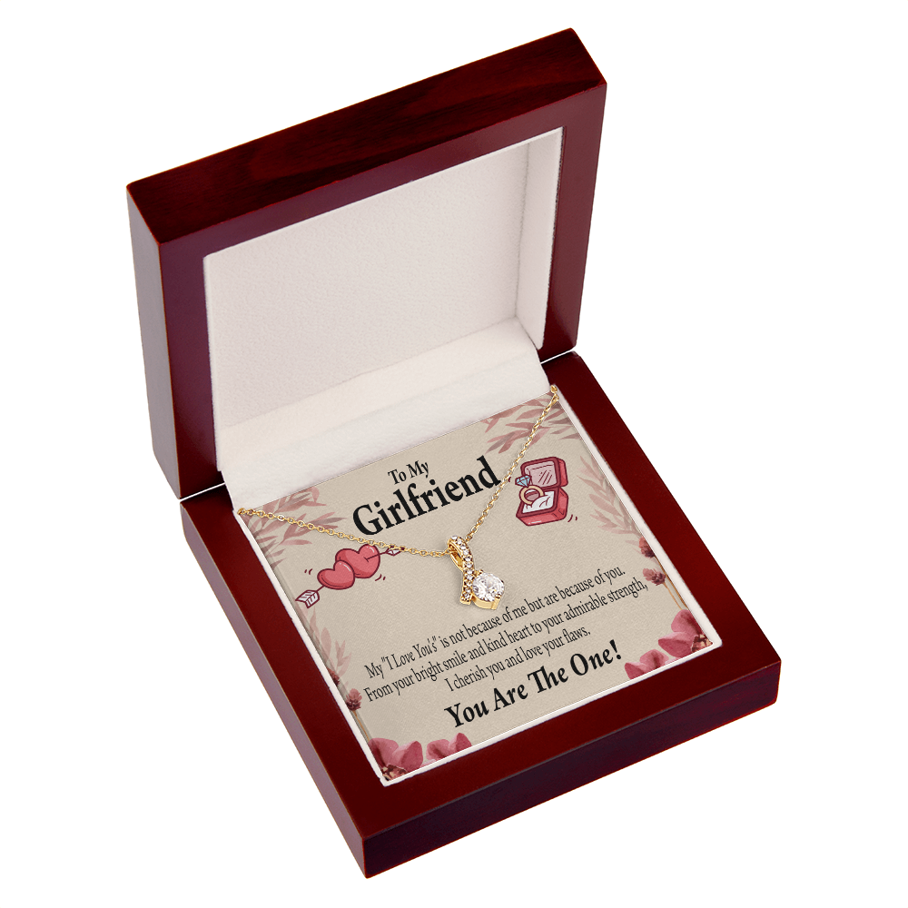 To My Girlfriend The One Alluring Ribbon Necklace Message Card-Express Your Love Gifts