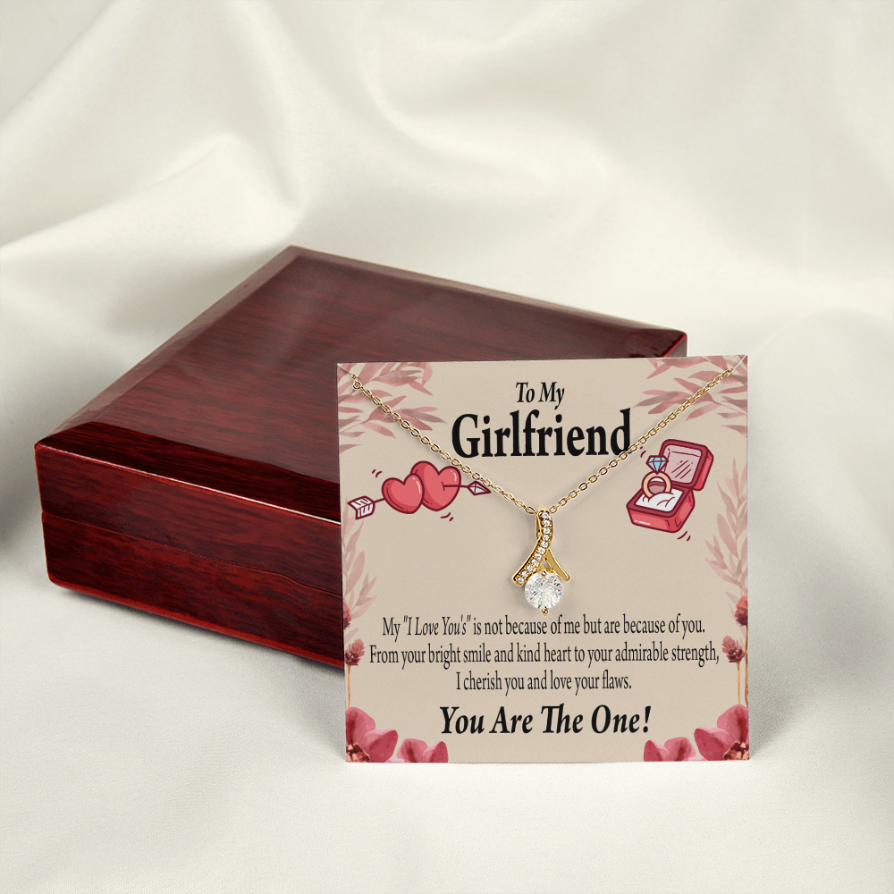To My Girlfriend The One Alluring Ribbon Necklace Message Card-Express Your Love Gifts