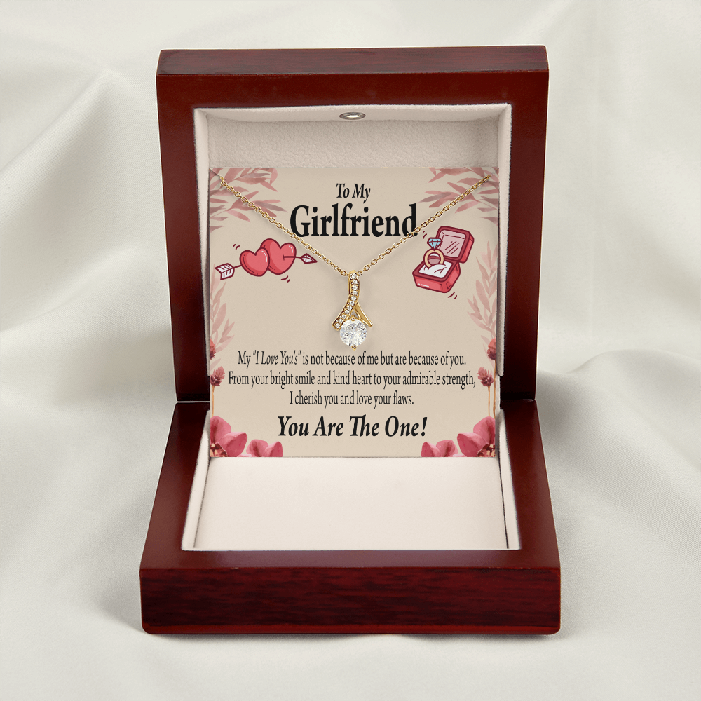 To My Girlfriend The One Alluring Ribbon Necklace Message Card-Express Your Love Gifts