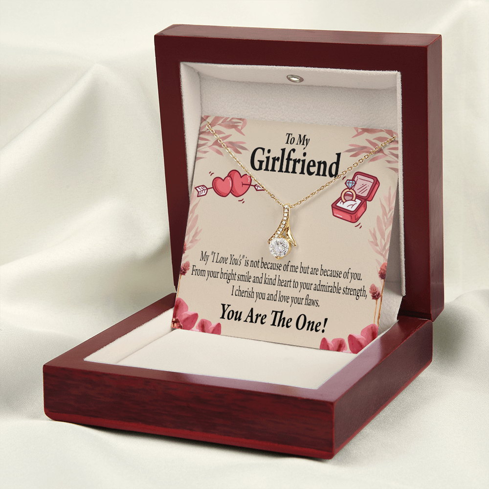 To My Girlfriend The One Alluring Ribbon Necklace Message Card-Express Your Love Gifts