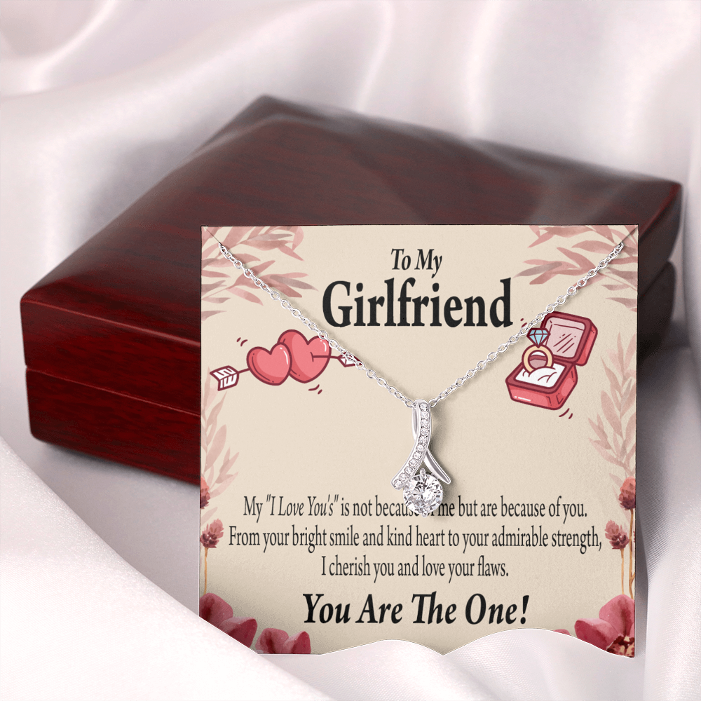 To My Girlfriend The One Alluring Ribbon Necklace Message Card-Express Your Love Gifts