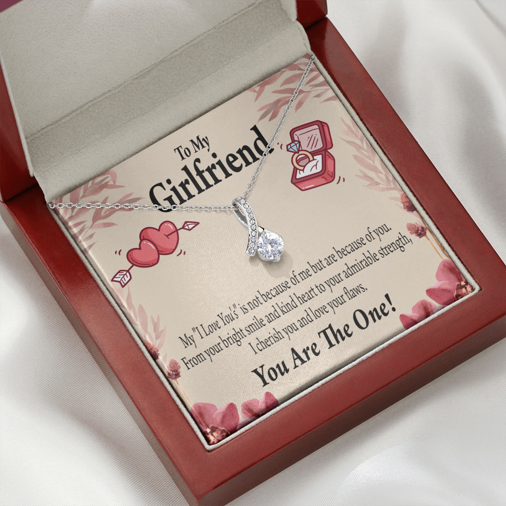 To My Girlfriend The One Alluring Ribbon Necklace Message Card-Express Your Love Gifts